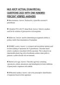MLS ASCP ACTUAL EXAM RECALL QUESTIONS 2023 WITH ONE HUNDRED PERCENT VERIFIED ANSWERS