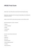 NR302 Final Exam Questions with Correct Answers