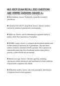 MLS ASCP EXAM RECALL 2023 QUESTIONS AND VERIFIED ANSWERS GRADED A&plus;