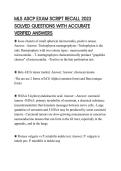 MLS ASCP EXAM SCRIPT RECALL 2023 SOLVED QUESTIONS WITH ACCURATE VERIFIED ANSWERS