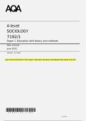 AQA A-level SOCIOLOGY 7192&sol;1 Paper 1 Education with theory and methods Mark scheme June 2025