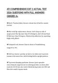 ATI COMPREHENSIVE EXIT 2 ACTUAL TEST 2026 QUESTIONS WITH FULL ANSWERS GRADED A&plus;
