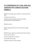 ATI COMPREHENSIVE EXIT 2 FINAL PAPER 2026 QUESTIONS WITH COMPLETE SOLUTIONS GRADED A&plus;