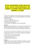 DAVITA REGISTERED NURSE &lpar;RN&rpar; FINAL EXAM &sol; ACTUAL EXAM QUESTIONS AND CORRECT ANSWERS WITH RATIONALES GRADED A&plus; LATEST