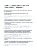 ALPP CLC EXAM QUESTIONS WITH 100&percnt; CORRECT ANSWERS