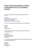 Power Engineering 4B Book 12 Plant Configuration&vert; All Correct Updated Answers