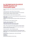 Nu 150 EXAM GALEN COLLEGE OF NURSING Questions and Answers&vert;2025 Update