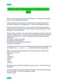 NUR 3165 Final Research Paper Exam  2026