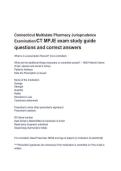 Connecticut Multistate Pharmacy Jurisprudence Examination&sol;CT MPJE exam study guide questions and correct answers