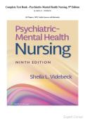 Complete Test Bank - Psychiatric-Mental Health Nursing&comma; 9th Edition By SHEILA L&period; VIDEBECK&period; &lpar;All Chapters&comma; 100&percnt; Verified Answers with Rationales&rpar;