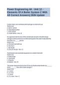 Power Engineering 4A - Unit 12 - Elements Of A Boiler System C With All Correct Answers&vert; 2026 Update