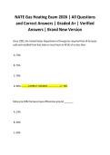 NATE Gas Heating Exam 2026 &vert; All Questions and Correct Answers &vert; Graded A&plus; &vert; Verified Answers &vert; Brand New Version