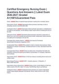 Certified Emergency Nursing Exam &vert;  Questions And Answers &vert;&vert; Latest Exam  2026-2027 &vert;Graded  A&plus;&vert;100&percnt;Guaranteed Pass 