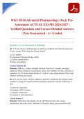 WGU D116 Advanced Pharmacology OA & Pre-Assessment ACTUAL EXAMS 2026&sol;2027 &vert; Verified Questions and Correct Detailed Answers &vert; Pass Guaranteed - A&plus; Graded