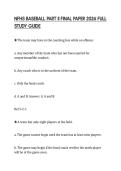 NFHS BASEBALL PART II FINAL PAPER 2026 FULL STUDY GUIDE