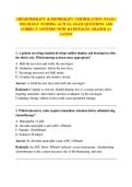 CHEMOTHERAPY & BIOTHERAPY CERTIFICATION EXAM &sol;  ONCOLOGY NURSING ACTUAL EXAM QUESTIONS AND  CORRECT ANSWERS WITH RATIONALES GRADED A&plus;  LATEST