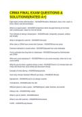 CRMA FINAL EXAM QUESTIONS & SOLUTIONS&lpar;RATED A&plus;&rpar;