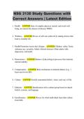 NSG 3130 Study Questions with  Correct Answers &vert; Latest Edition