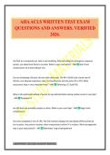 AHA ACLS WRITTEN TEST EXAM QUESTIONS AND ANSWERS&period; VERIFIED 2026&period;