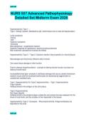 NURS 507 Advanced Pathophysiology  Detailed Set Midterm Exam 2026 