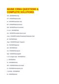 MAINE CRMA QUESTIONS & COMPLETE SOLUTIONS