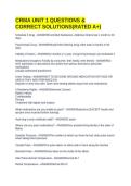CRMA UNIT 1 QUESTIONS & CORRECT SOLUTIONS&lpar;RATED A&plus;&rpar;