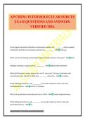 AP CHEM&colon; INTERMOLECULAR FORCES EXAM QUESTIONS AND ANSWERS&period; VERIFIED 2026&period;