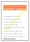 AQA GCSE CHEMISTRY PAPER 1 EXAM QUESTIONS AND ANSWERS&period; VERIFIED 2026&period;