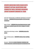 SPORTS MEDICINE EOPA EXAM WITH CORRECT ACTUAL QUESTIONS AND CORRECTLY WELL DEFINED ANSWERS LATEST ALREADY GRADED A&plus; 2026