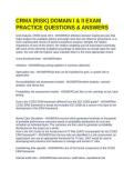 CRMA &lpar;RISK&rpar; DOMAIN I & II EXAM PRACTICE QUESTIONS & ANSWERS