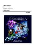 TEST BANK&lowbar;&lowbar;Principles of Biochemistry 5th Edition by Laurence Moran &comma; ISBN&colon; 9780321707338 &vert;All Chapters Included&vert; Guide A&plus;