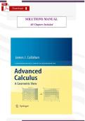 Advanced Calculus&colon; A Geometric View &lpar;1st Edition&comma; 2010&comma; Michael Callahan&rpar; &ndash; Verified Solutions Manual &lpar;All Chapters&comma; With Step‑by‑Step Answers & Rationales&rpar;
