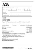 AQA GCSE BUSINESS PAPER 1 Question Paper and Markscheme 2025&period;