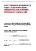 FL VET LAW EXAM&lpar;ACTUAL EXAM&rpar; WITH CORRECT ACTUAL QUESTIONS AND CORRECTLY WELL DEFINED ANSWERS LATEST ALREADY GRADED A&plus; 2026