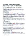 Oncology Exam &vert; Questions And  Answers &vert; Latest Exam 2026-2027 &vert;  100&percnt; Guaranteed Pass &vert; Graded A&plus; 