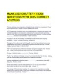 MANA 4322 CHAPTER 1 EXAM QUESTIONS WITH 100&percnt; CORRECT ANSWERS
