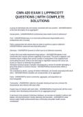 CMN 420 EXAM 1 LIPPINCOTT QUESTIONS &vert; WITH COMPLETE SOLUTIONS