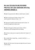 BLS AHA FOR HEALTHCARE PROVIDERS PRACTICE TEST 2026 QUESTIONS WITH FULL ANSWERS GRADED A&plus;