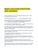 MANA 4322 EXAM QUESTIONS AND ANSWERS 