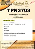 TPN3703 Assignment 50 PORTFOLIO &lpar;FOR ALL SUBJECTS&rpar; 2026 