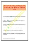 EMS 1055 FINAL EXAM STUDY GUIDE QUESTIONS AND ANSWERS&period; VERIFIED 2026&period;