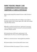 BURNS&rsquo; PEDIATRIC PRIMARY CARE COMPREHENSIVE REVIEW EXAM 2026 QUESTIONS & CLINICAL RATIONALES