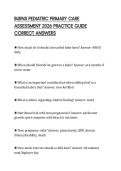 BURNS PEDIATRIC PRIMARY CARE ASSESSMENT 2026 PRACTICE GUIDE CORRECT ANSWERS