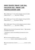BURNS&rsquo; PEDIATRIC PRIMARY CARE FINAL EVALUATION 2026 &ndash; PRIMARY CARE PEDIATRICS MASTERY GUIDE