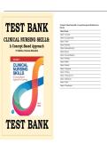 TEST BANK  CLINICAL NURSING SKILLS&colon;   A Concept-Based Approach  4th Edition&comma; Pearson Education 