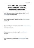 FCTC WRITTEN TEST PREP QUESTIONS AND CORRECT ANSWERS &vert; GRADED A&plus; 