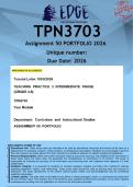 TPN3703 Assignment 50 PORTFOLIO &lpar;ANSWERS&rpar; 2026 - DISTINCTION GUARANTEED