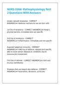 NURS 3366- Pathophysiology Test 2 Questions With Answers&period;