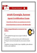 2026 Georgia Access  Agent Certification Exam   Using this set will get you a passing score of 95&percnt;&period;  Actual Questions & Answers with Rationales   