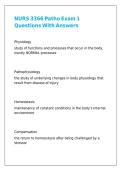 NURS 3366 Patho Exam 1 Questions With Answers